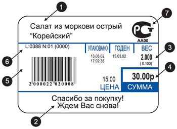 Этикетка от весов с печатью Штрих-Принт М 4.5