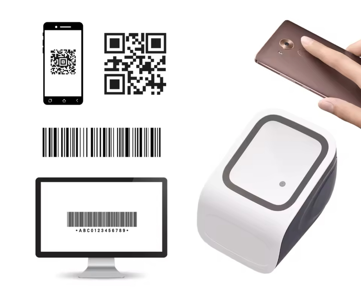 Сканер штрих кодов POS ZW-P100 USB