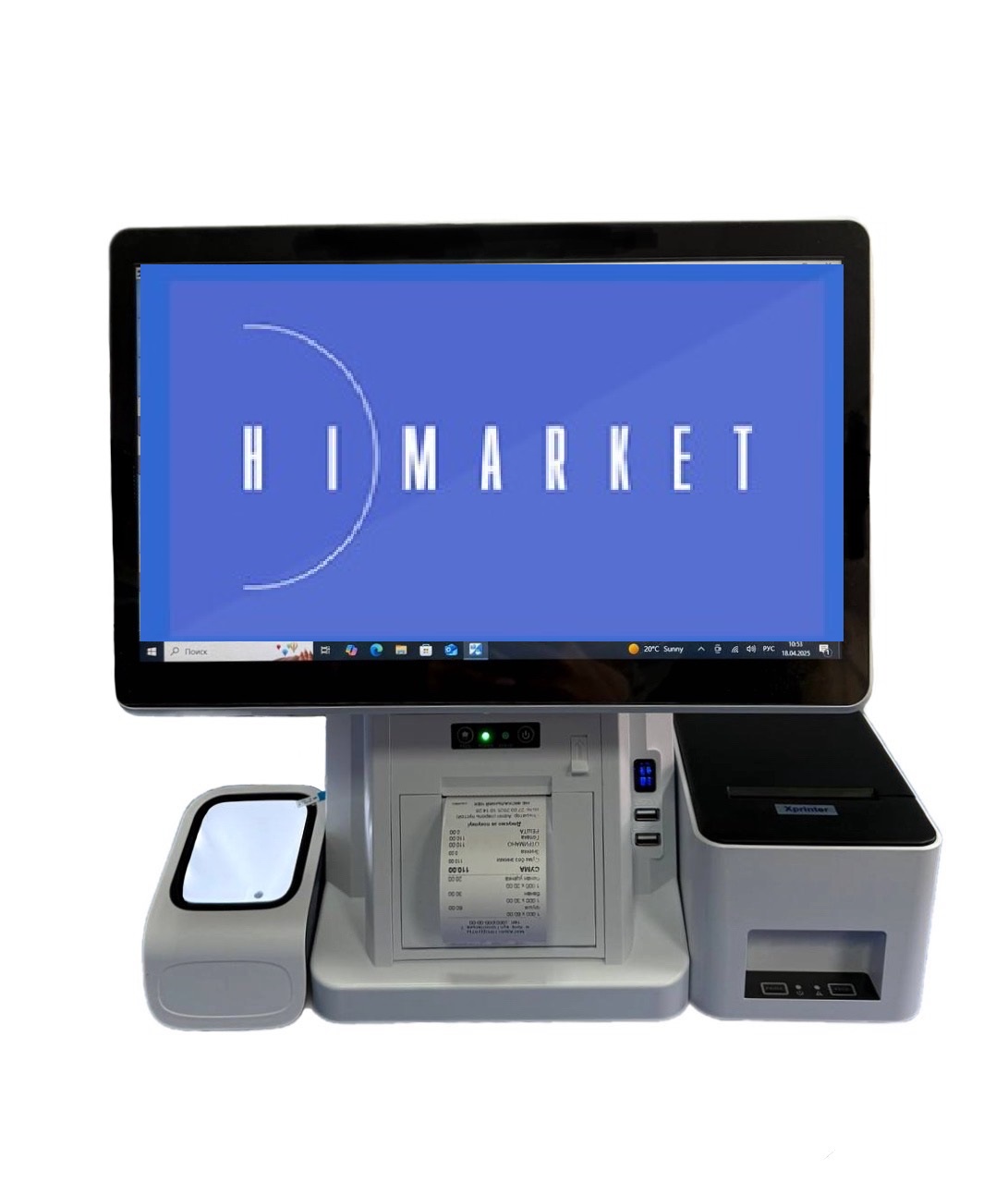 Комплект оборудования и программа WHITE-POS Himarket+пРРО HiPOS  (All-in-One)